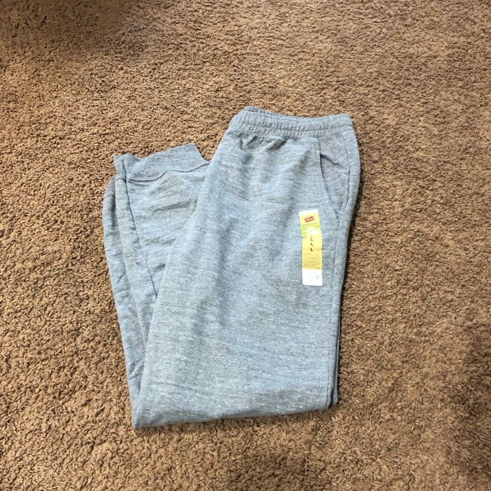 Brand New Men’s Hanes‎ French Terry Jogger Grey Pants Size Large